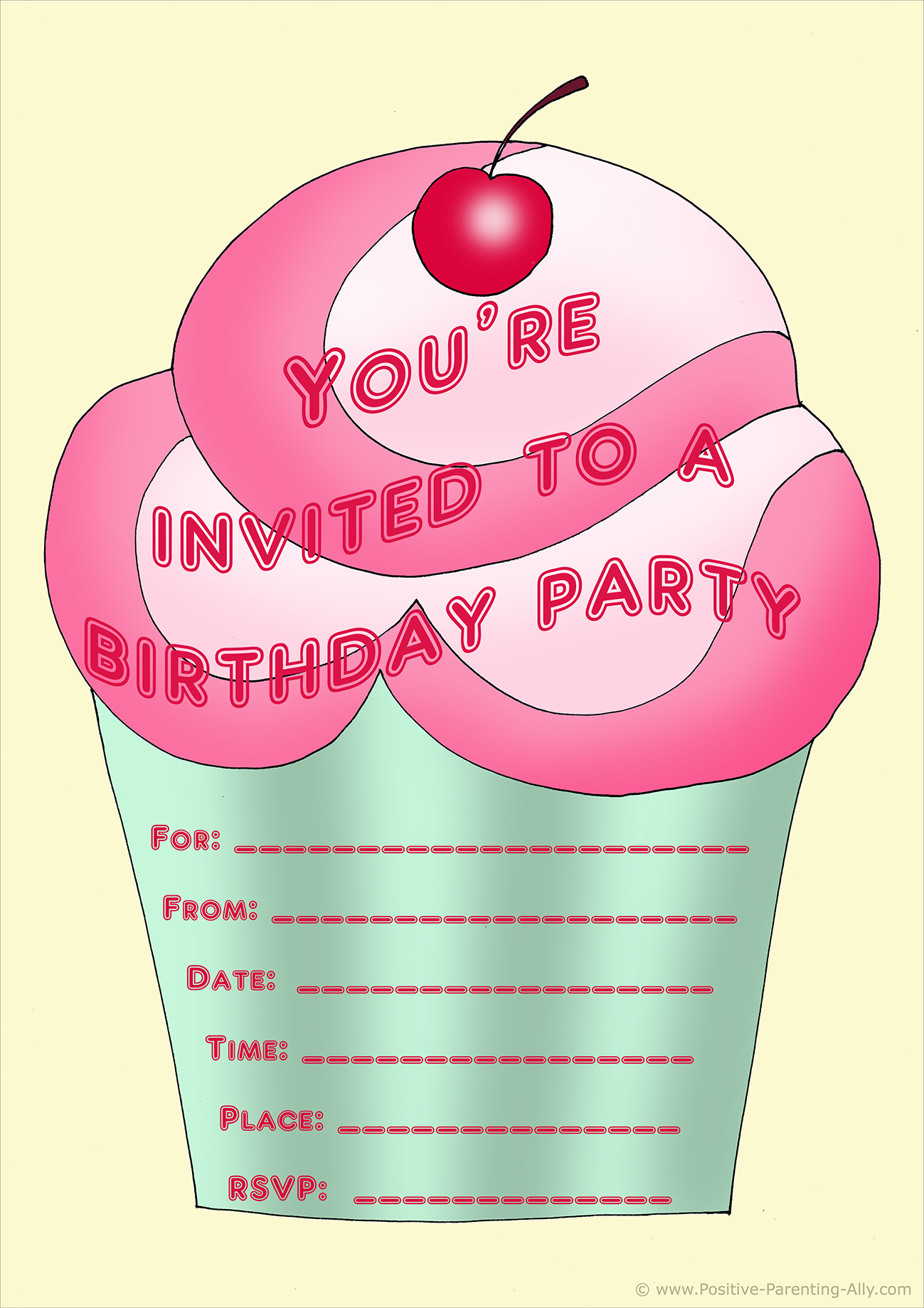 printable birthday party cards