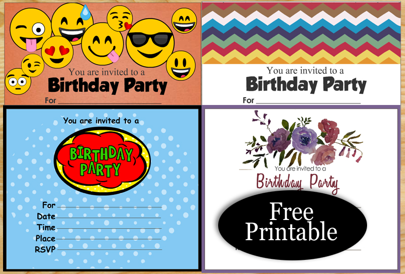 printable birthday party cards