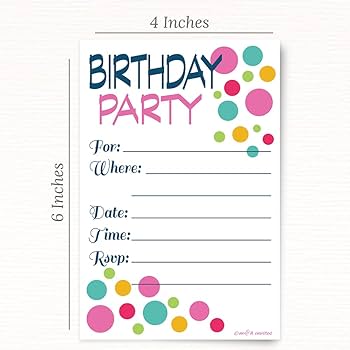 printable birthday party cards