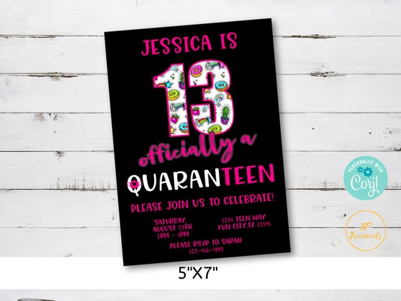 printable birthday party invitations for 13 year old