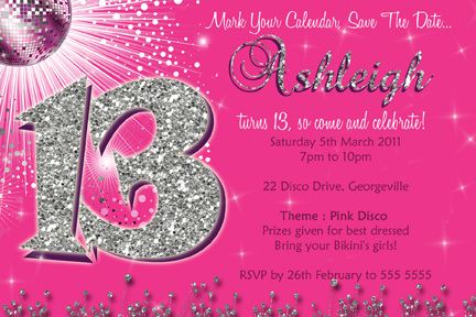 printable birthday party invitations for 13 year old