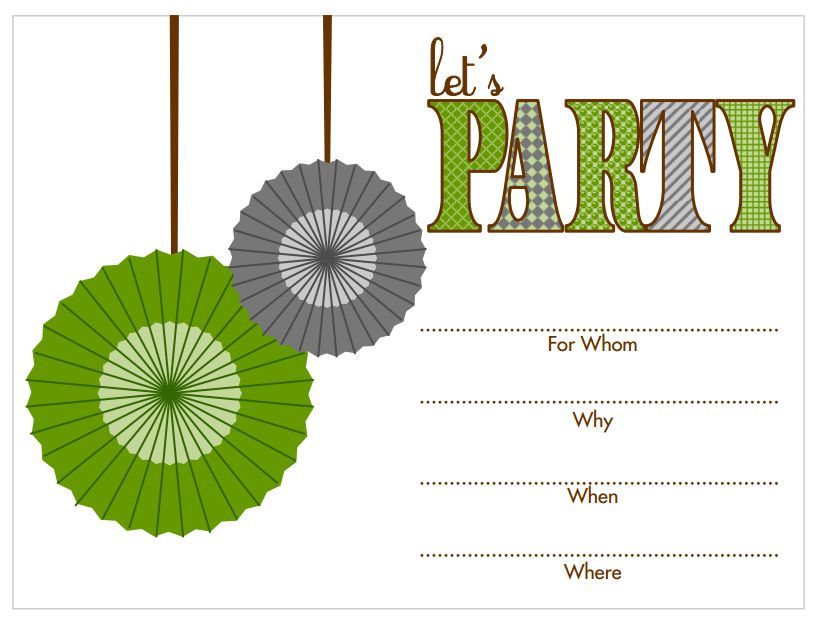 printable birthday party invitations