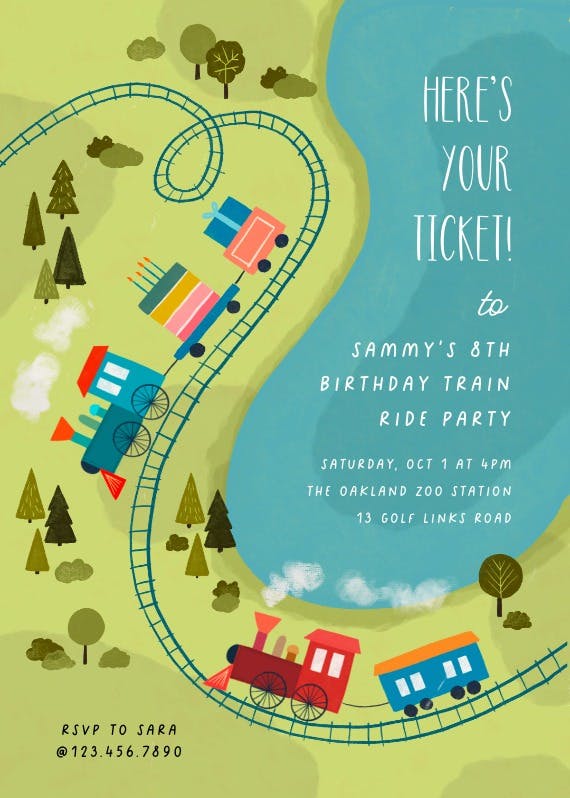 Your ticket - birthday invitation Card, Printable, Personalized, Digital &   Evites - Greetings Island