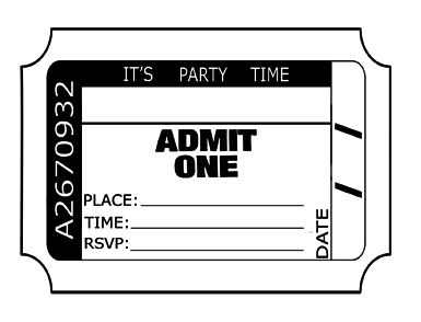 Free Printable Ticket Invitations