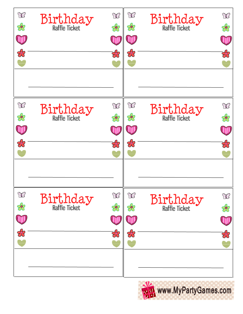 printable birthday tickets