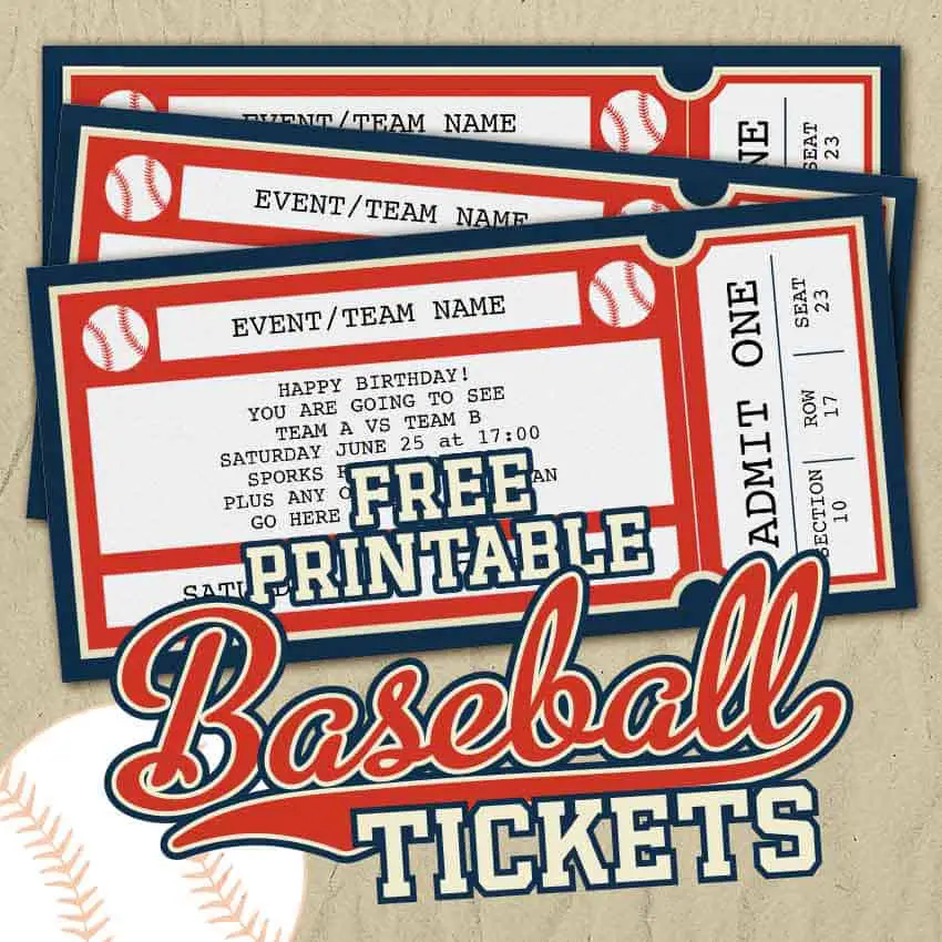 Free Printable Baseball Tickets - Free Printables Online