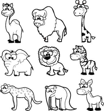 printable black and white animal pictures