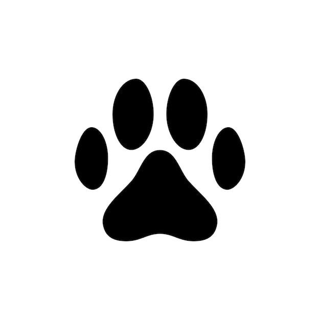 Premium Vector | Black animal paw print isolated on white ...