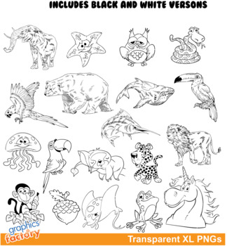 printable black and white animal pictures
