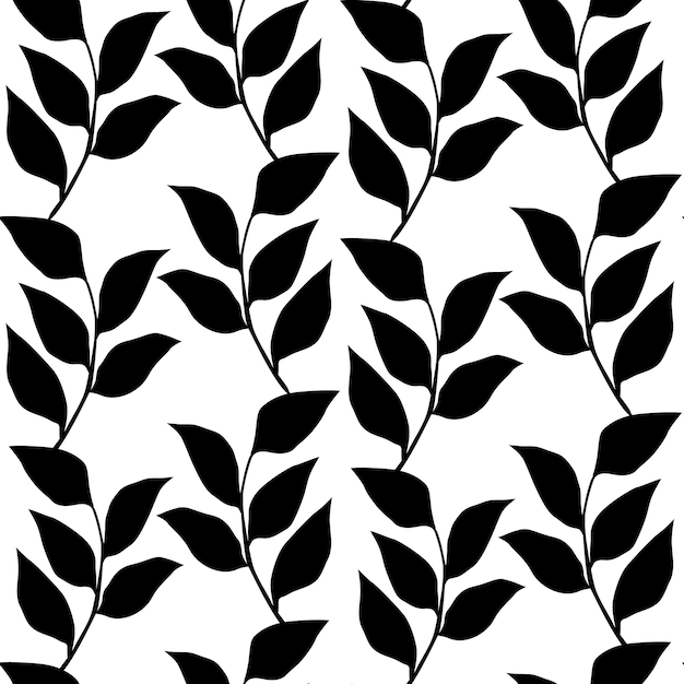 printable black and white leaves