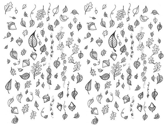 printable black and white leaves