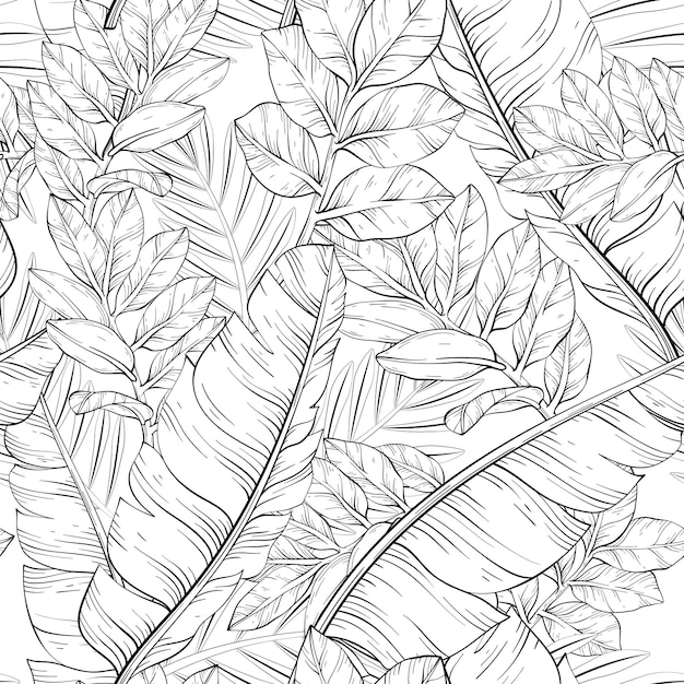 printable black and white leaves
