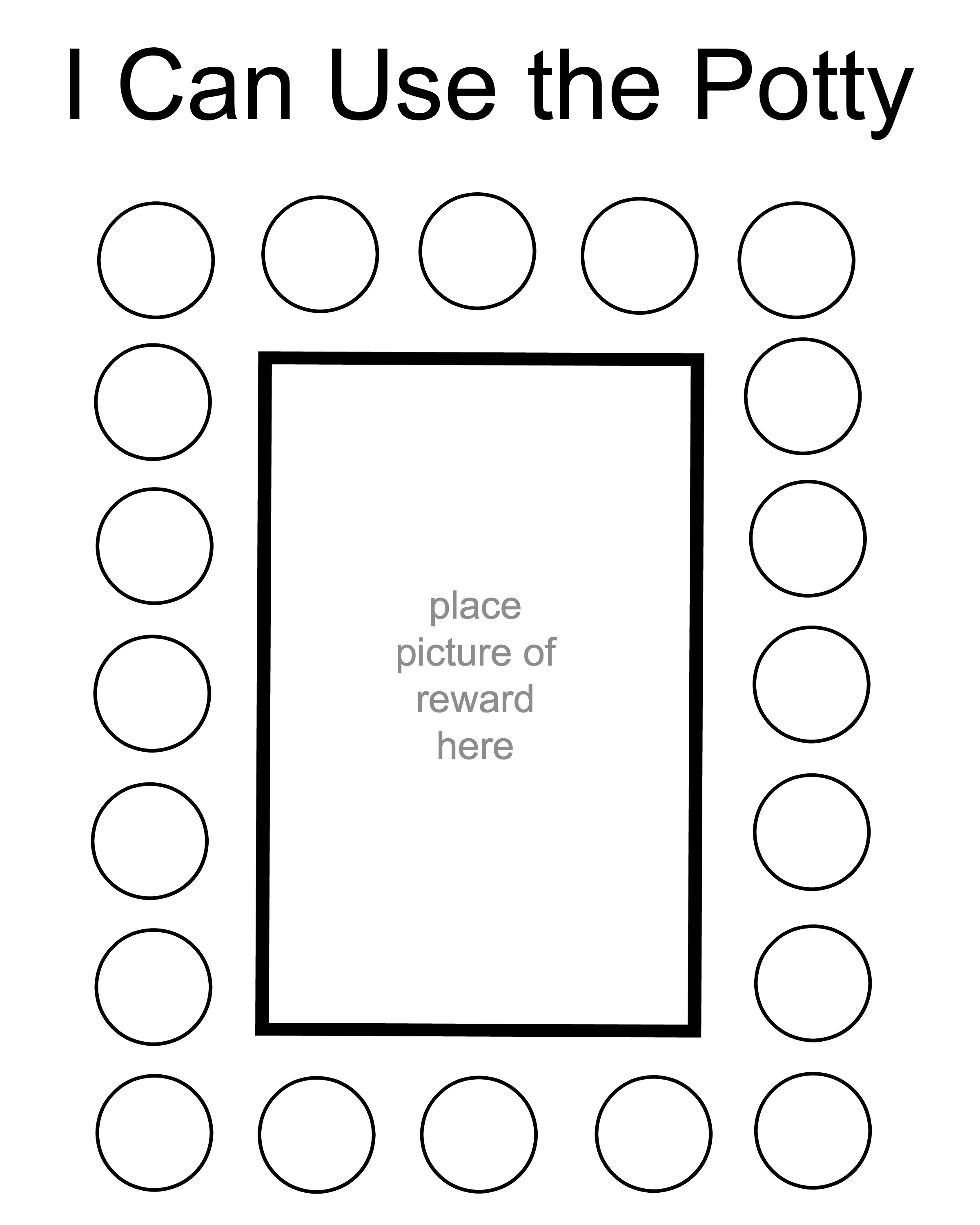 printable black and white potty chart