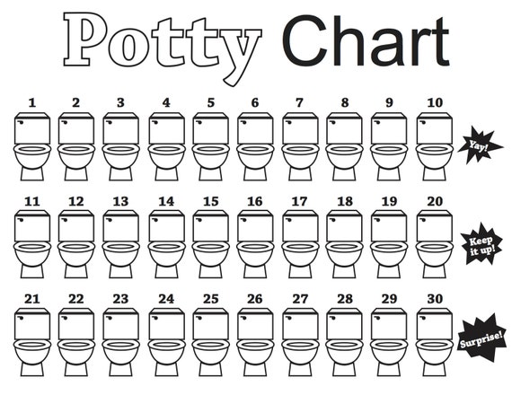 printable black and white potty chart