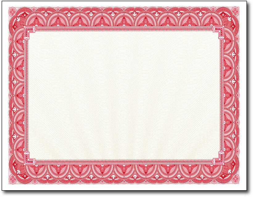 Red Certificate Paper | Printable Award Certificates