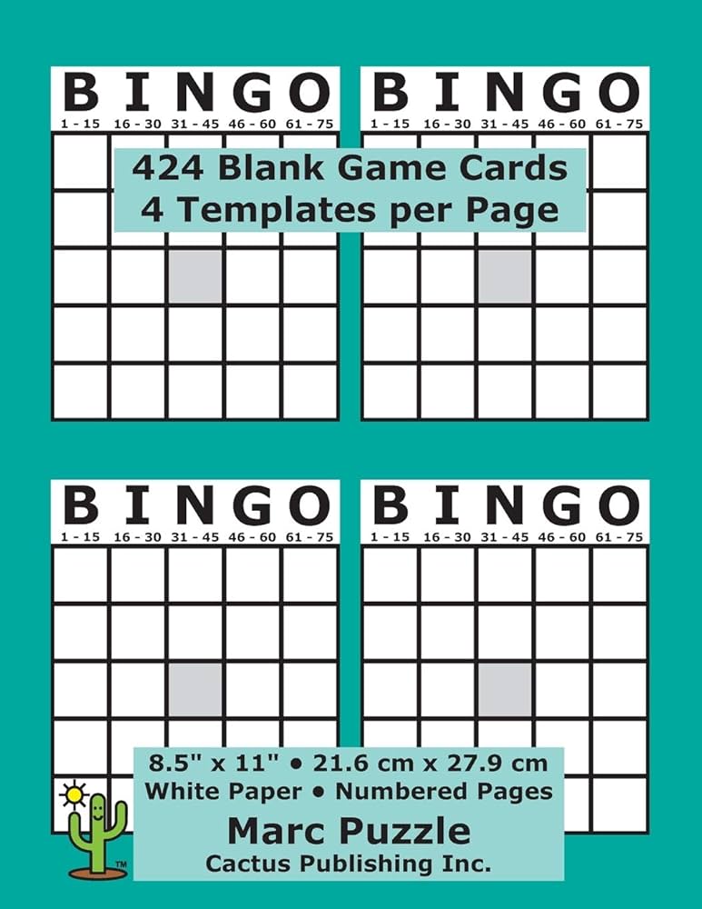 printable blank bingo cards 4 per page