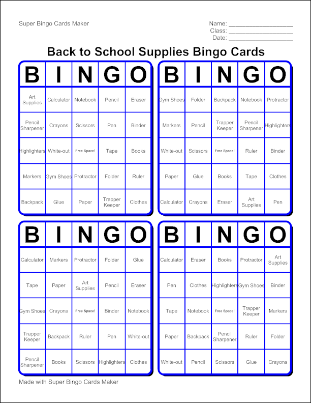 printable blank bingo cards 4 per page