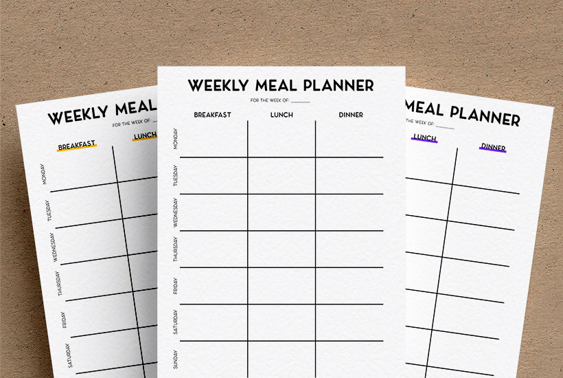 printable blank daily meal planner