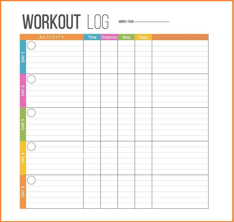 Printable Workout Fitness Template - Worksheets Library for Blank Workout Template Free Printable Workout Log Sheets Pdf