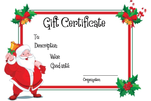 Christmas Gift Certificate Templates