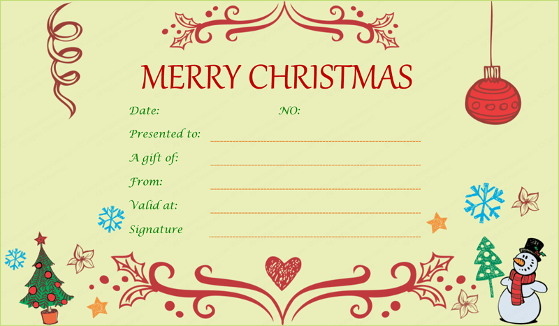 printable blank gift certificates christmas
