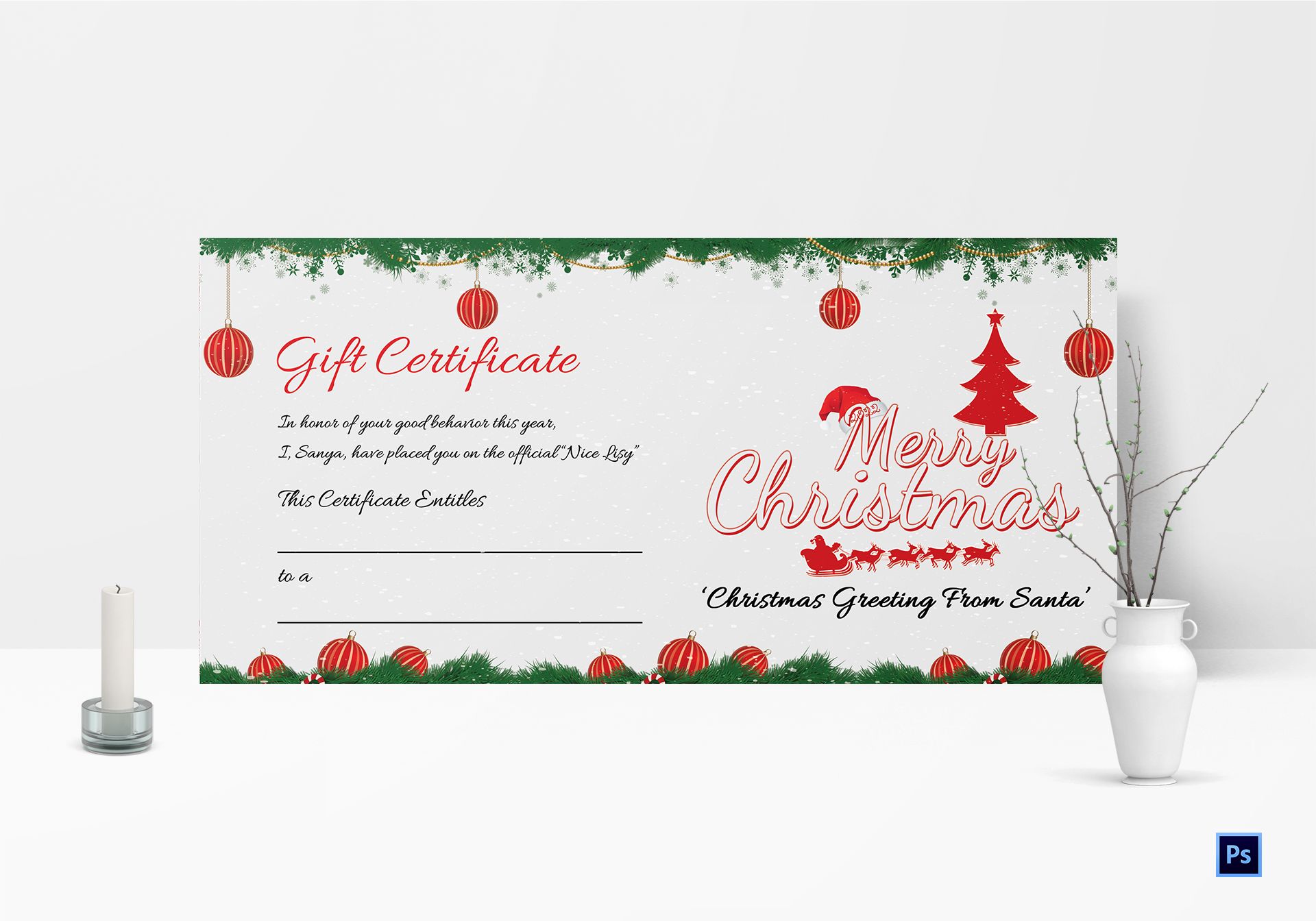 printable blank gift certificates christmas