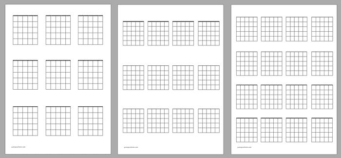 printable blank guitar chord chart pdf