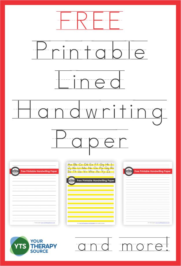 Handwriting Paper Printable FREE Your Therapy Source Worksheets