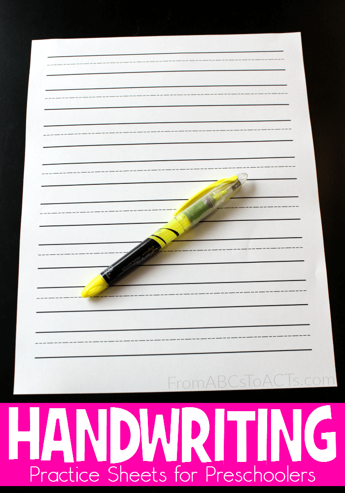 Printable Handwriting Practice Sheets for Preschoolers - From ABCs ...