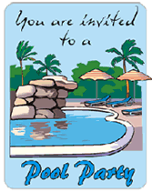 Pool Party Free Printable Invitations Templates Umbrellas