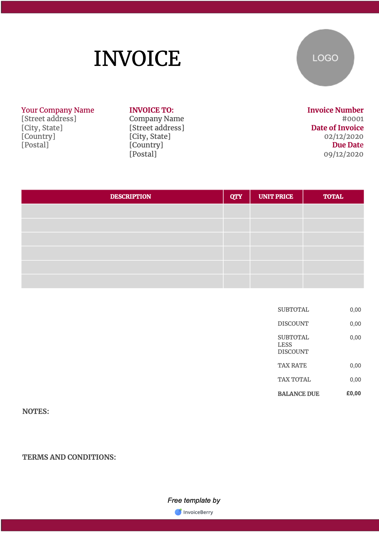 Free Invoice Templates Download - All Formats and Industries ...