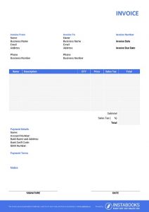 Download Free PDF Invoice Templates | Instabooks UK