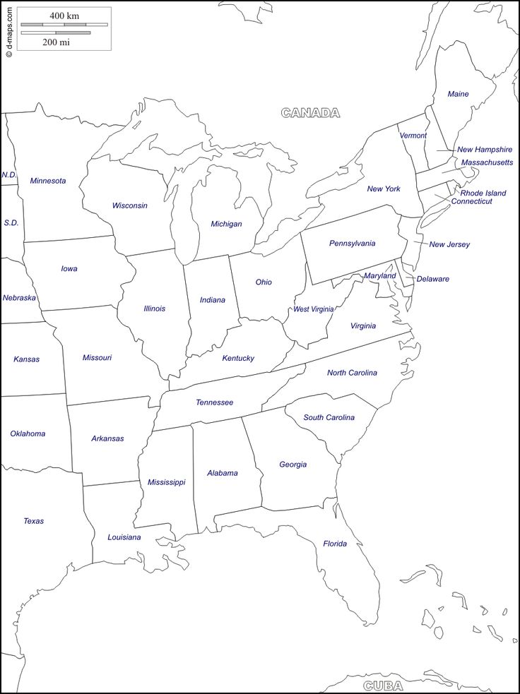 printable blank map of the eastern united states