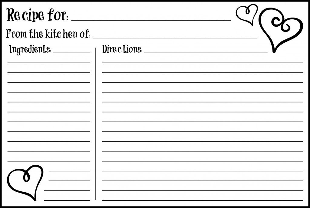 Blank Recipe Cards - 10 Free PDF Printables | Printablee