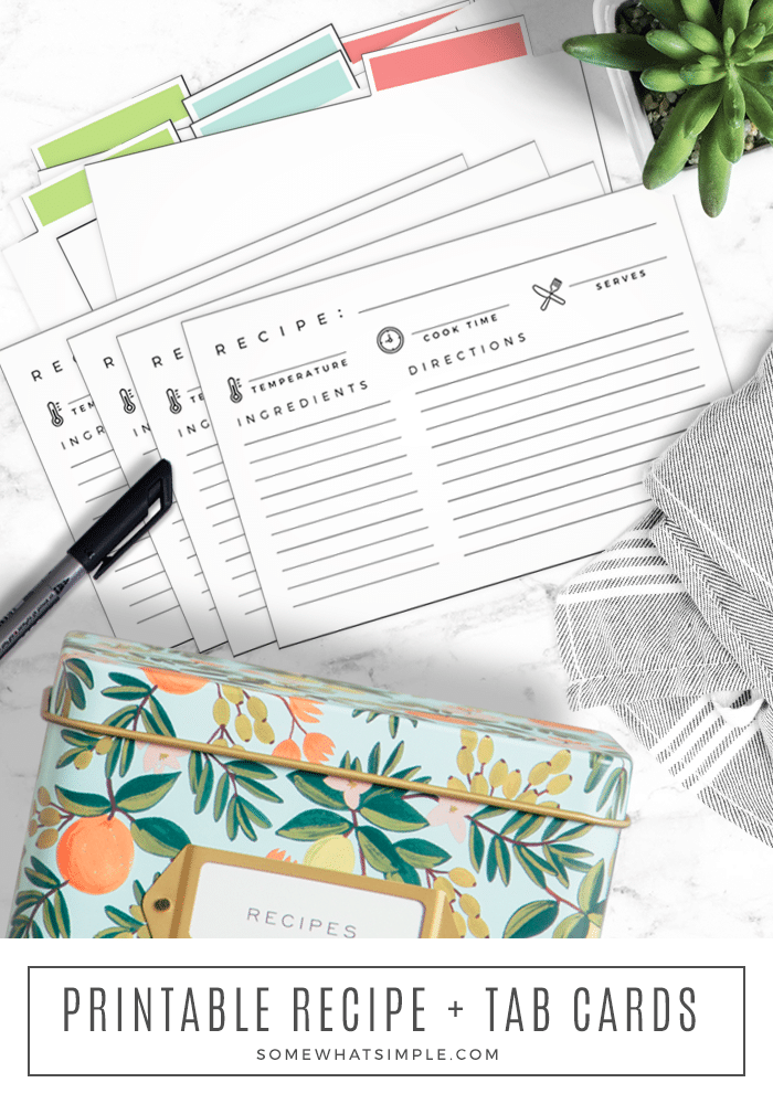 Printable Recipe Card Template (Free Download) - Somewhat Simple