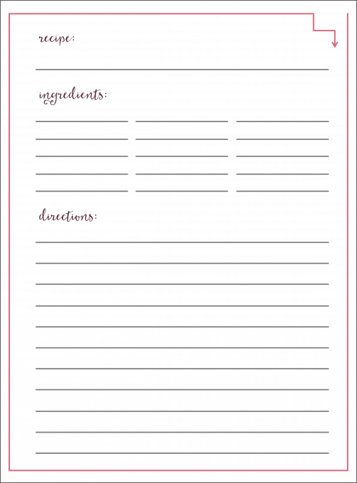 printable blank recipe cards template