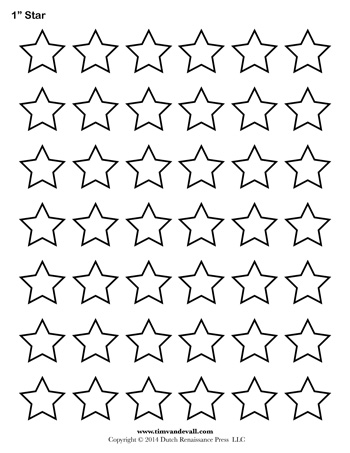 Star Template - 1 Inch - Tims Printables