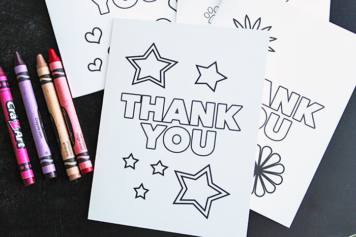 Free Printable Thank You Cards for Kids to Color &  Send | Sunny ...