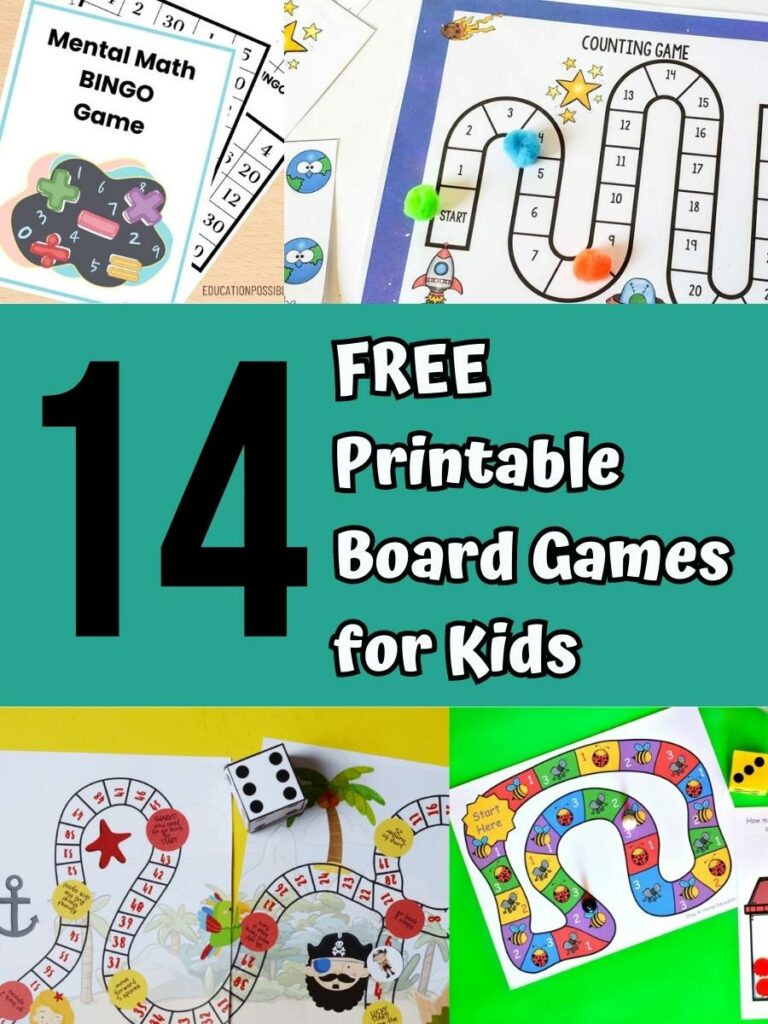 printable board games for young learners