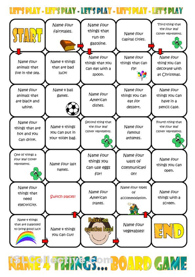 printable board games in english