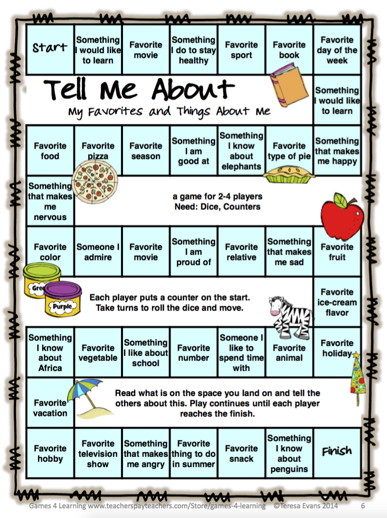 printable board games learning english