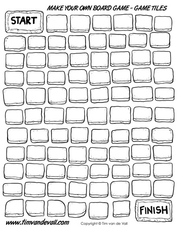 Blank Board Game Template Printables | Make Your Own Board Game - PDF