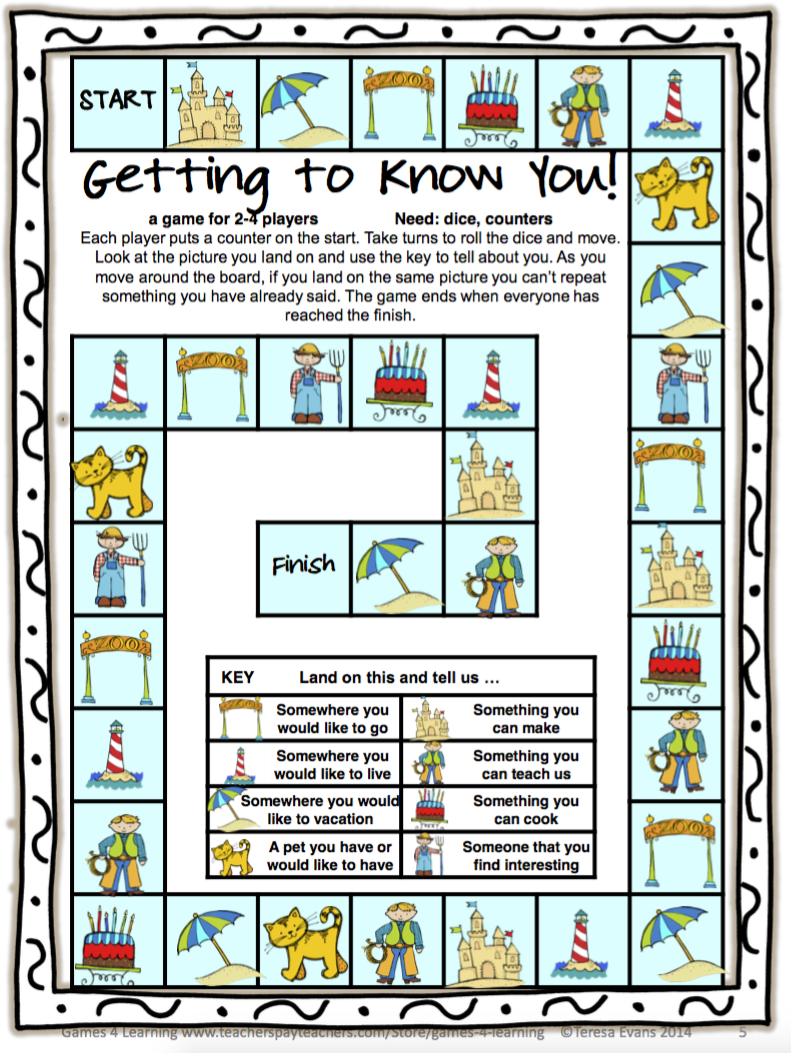 printable board games teaching english