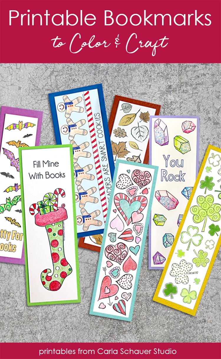 Cute Free Printable Bookmarks to Color and Craft - Carla Schauer ...