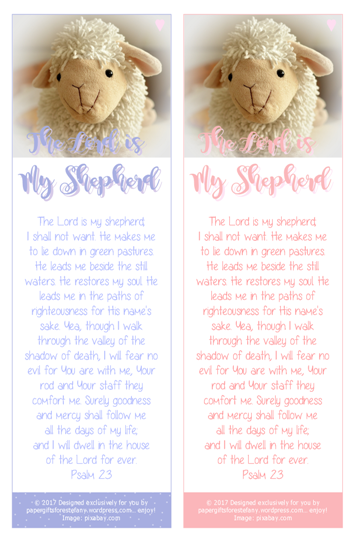 printable bookmark psalm 23