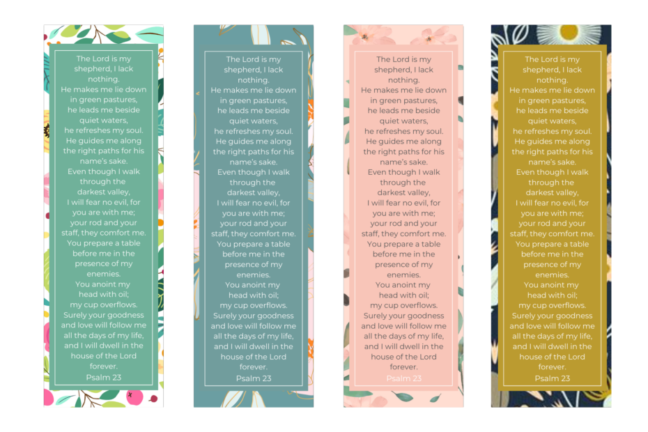 Psalm 23 Printable Bookmarks - Out Upon the Waters