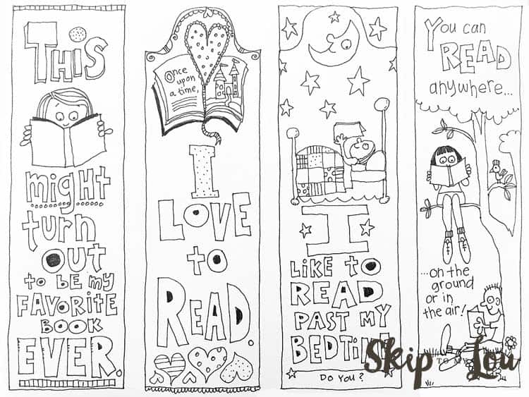 printable bookmarks for kindergarten
