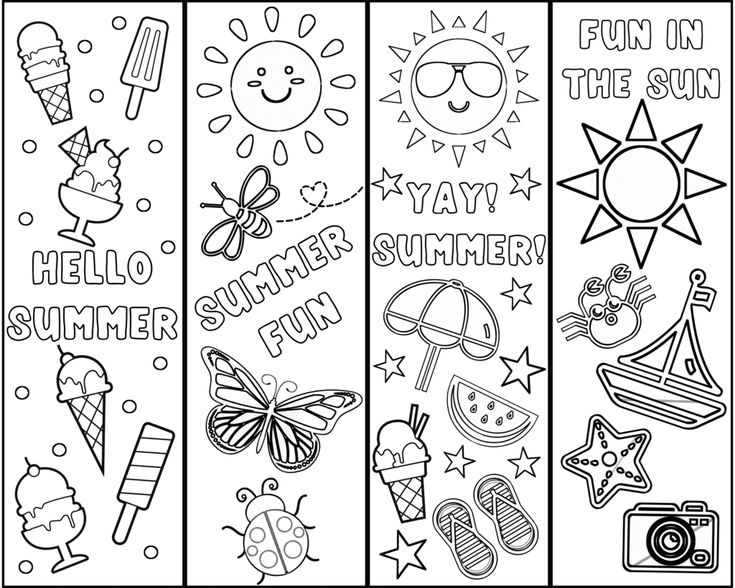 Cute Free Printable Bookmarks To Color For Kids (Summer Fun ...