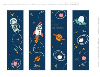 bookmarks for kids, Bookmarks Template, space Bookmarks, space ...