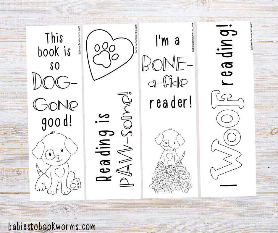 Printable Dog Bookmarks for Kids | Babies to Bookworms